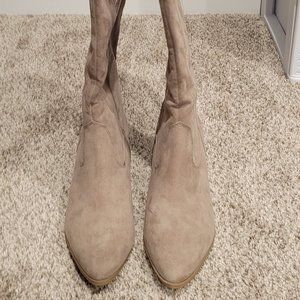 NWOT Light Taupe Suede Tall Boots